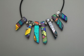 Dichroic glass necklace